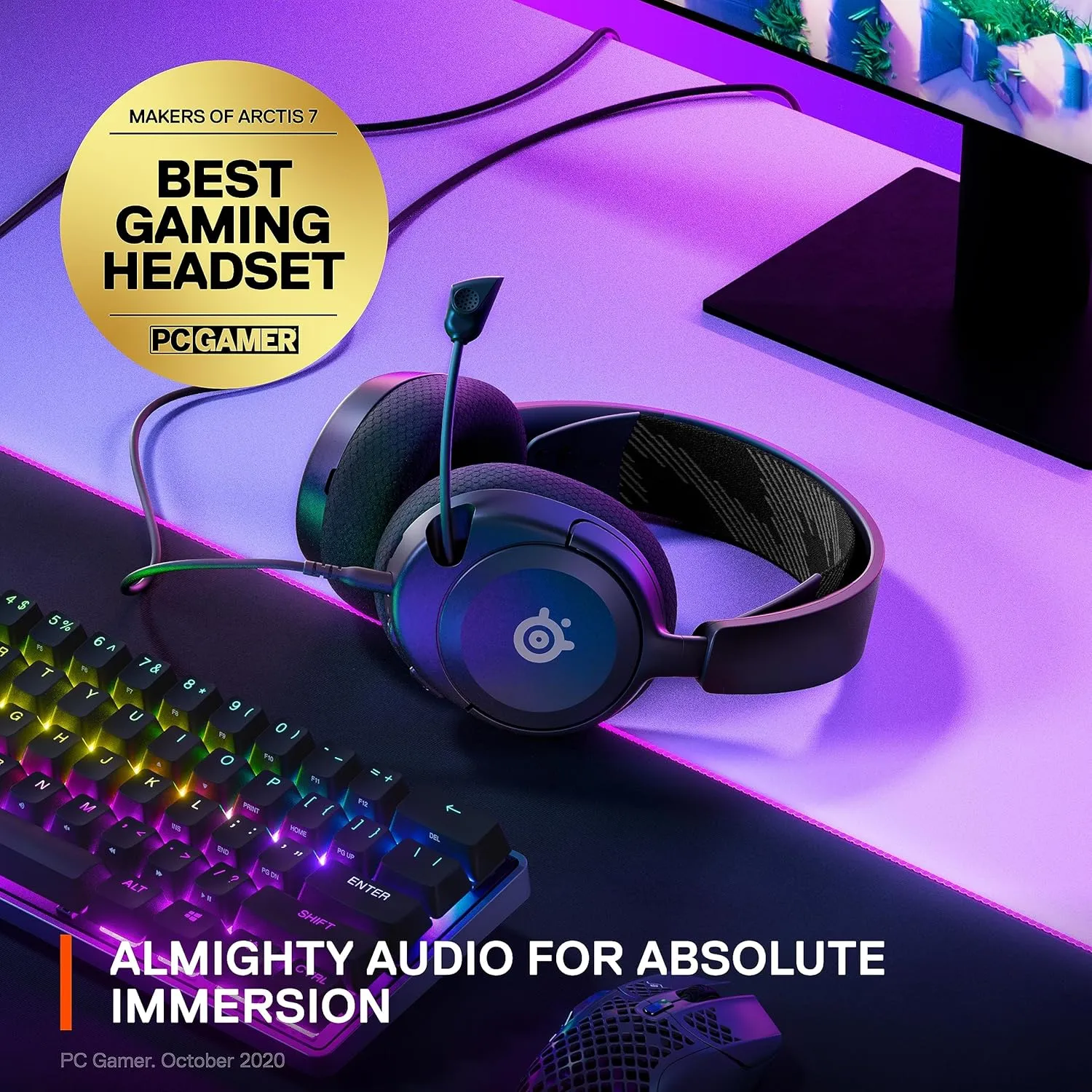 SteelSeries Arctis Nova 1 Multi-System Gaming Headset  Hi-Fi Drivers  360 Spatial Audio  Comfort Design  Durable  Ultra Lightweight  Noise-Cancelling Mic  PC, PS5/PS4, Switch, Xbox - Black