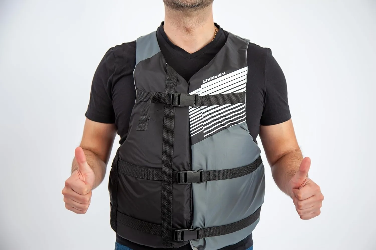 Stohlquist Universal Fit Adult Life Jacket PFD (2 and 4 Pack) Coast Guard Approved for Men and Women 90  lbs, Lightweight Neoprene and Adjustable, Ideal for Boating, Kayaking & Water Sports