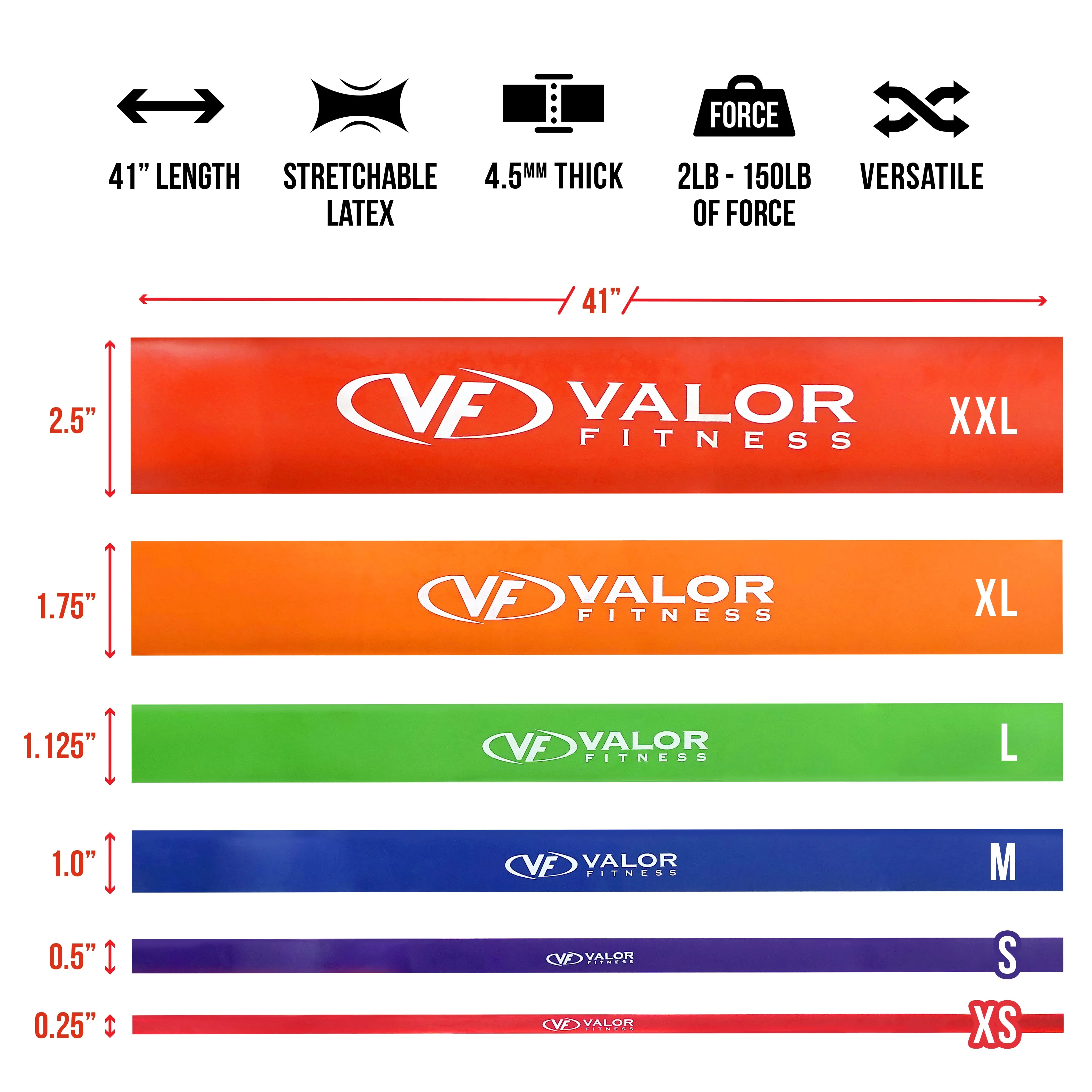Strength Resistance Bands (6 Sizes)