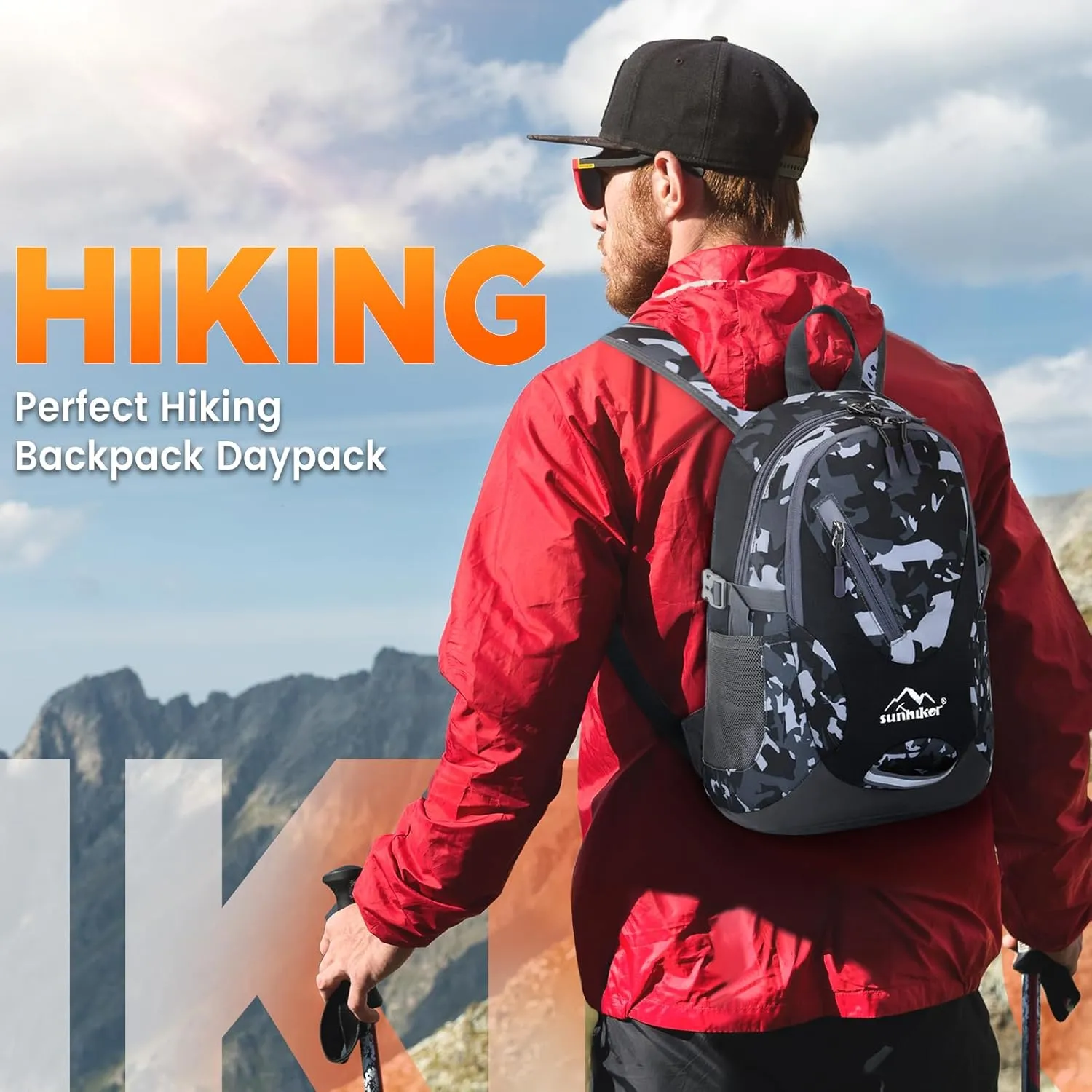 sunhiker Small Cycling Hiking Backpack Water Resistant Travel Backpack Lightweight Daypack M0714 20-25L