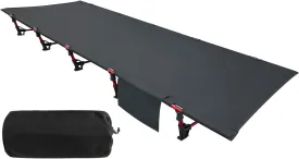 Sutekus Portable Camping Cot Sleeping Cot Ultralight Backpacking Cot Bed for Outdoor Hiking Travel Beach Mountaineering (Black)
