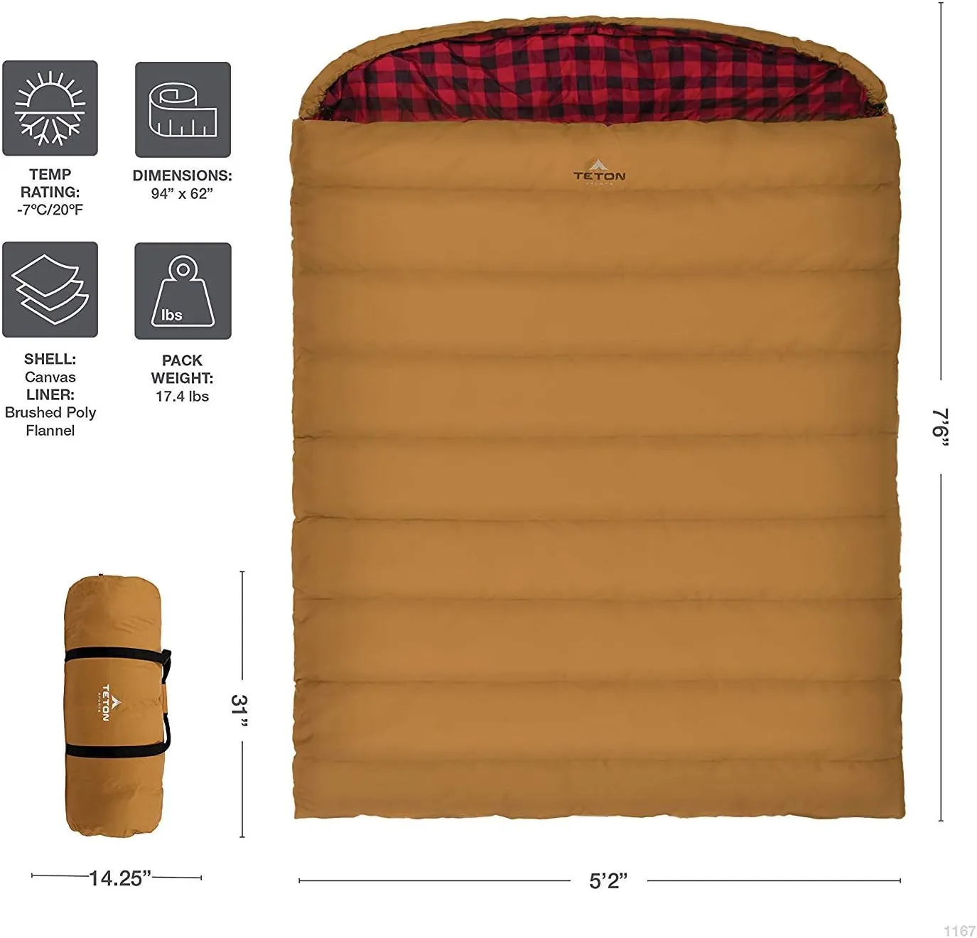 TETON Sports Mammoth Queen Size Sleeping Bag