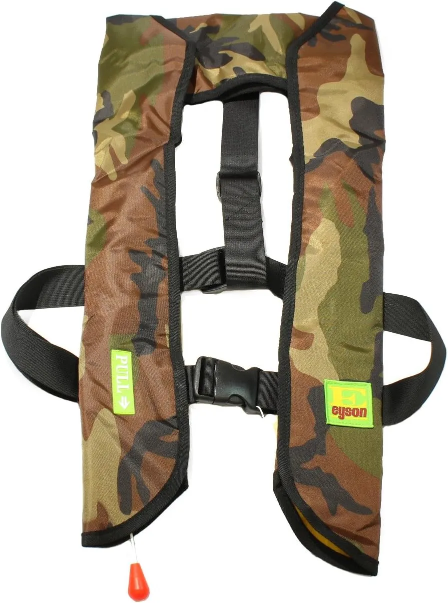 Top Safety Adult Life Jacket with Whistle - Manual Version Inflatable Lifejacket Life Vest Preserver PFD for Boating Fishing Sailing Kayaking Surfing Paddling Swimming - Adjustable Life Saving Vest