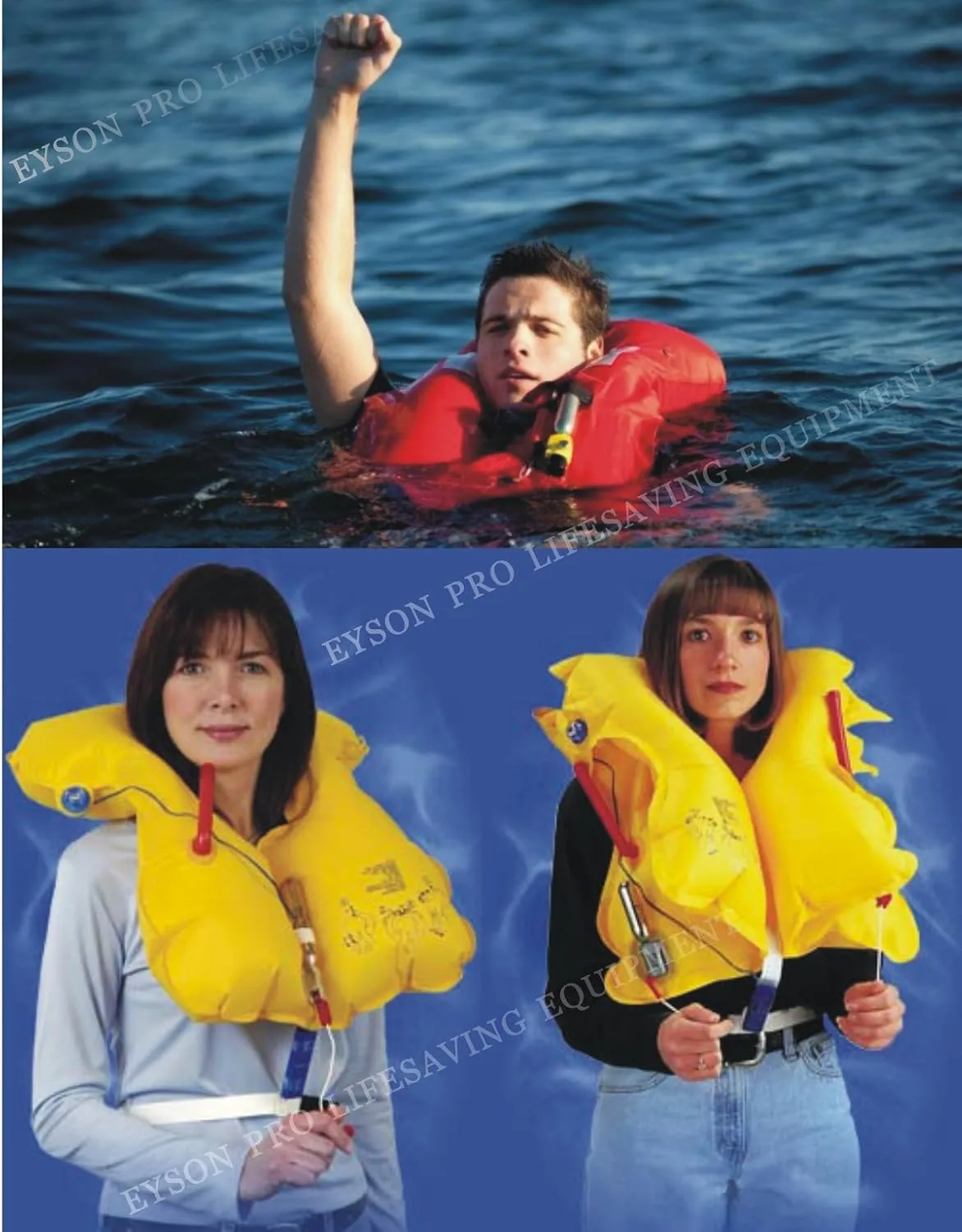 Top Safety Adult Life Jacket with Whistle - Manual Version Inflatable Lifejacket Life Vest Preserver PFD for Boating Fishing Sailing Kayaking Surfing Paddling Swimming - Adjustable Life Saving Vest