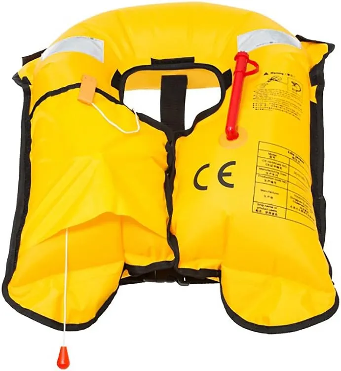 Top Safety Adult Life Jacket with Whistle - Manual Version Inflatable Lifejacket Life Vest Preserver PFD for Boating Fishing Sailing Kayaking Surfing Paddling Swimming - Adjustable Life Saving Vest