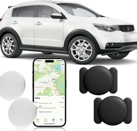 Tracker Device for Vehicles,Mini Hidden Car Tracker with Magnetic Case,No Monthly Fee Real Time GPS Car Tracker Works with Apple Find My (iOS Only) (Black,2PCS)