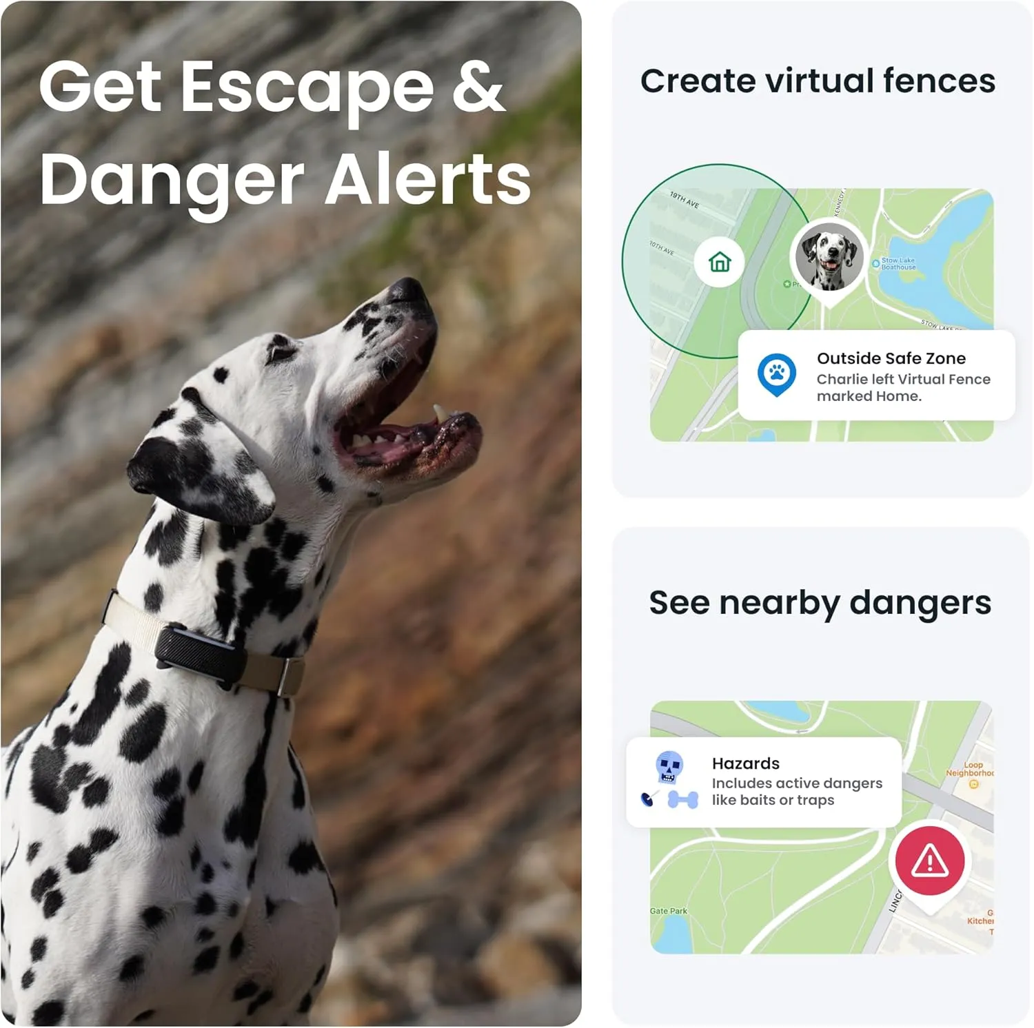 Tractive GPS Dog Tracker (2025 Release with Free 6 Month Subscription) | Real-time Pet Location Tracker | Health & Wellness Alerts | Virtual Fence for Dogs | Bark Monitoring (Black)
