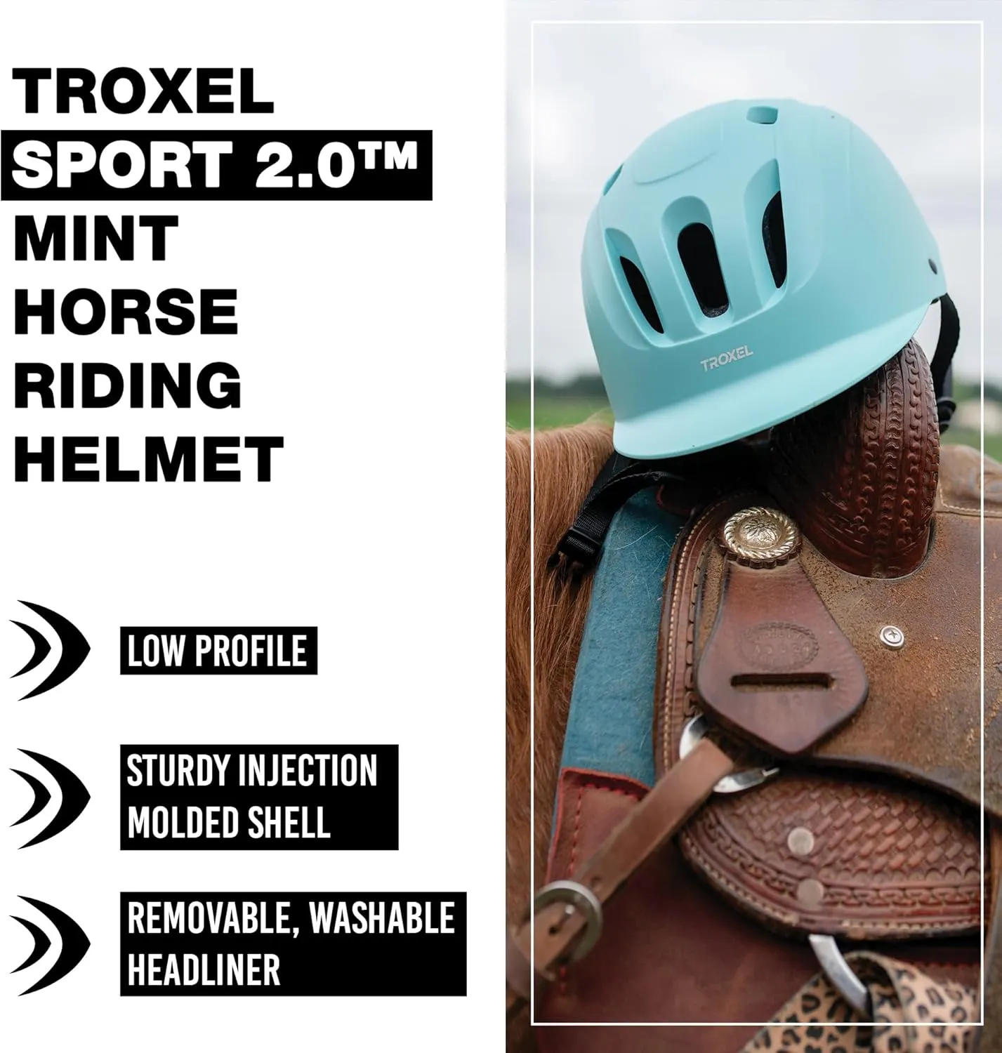 Troxel Sport 2.0 Injection Molded Horse Riding Helmet, Lightweight Adjustable Design, Safety Horseback Riding Gear