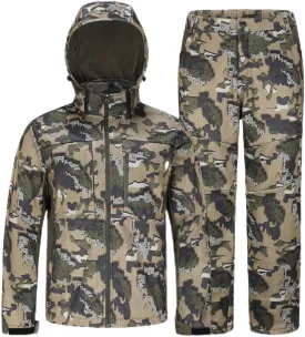 UIIHUNT Hunting Clothes for Men with Fleece Lining: Safety Strap Compatible Water Resistant Silent Hunting Jacket and Pants
