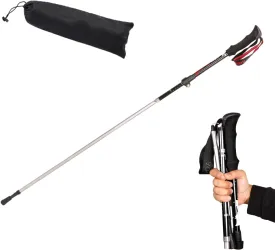 Ultra Light Trekking Hiking Poles Aluminum Alloy Collapsible Outdoor Walking Sticks, Alpenstock for Hiking, Camping, Mountaining, Backpacking