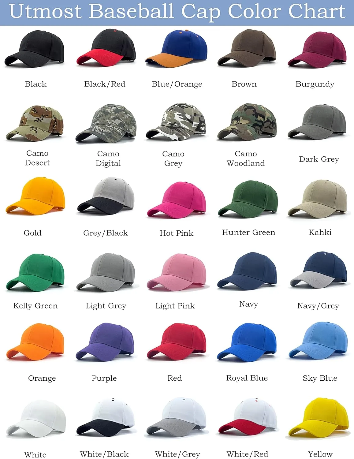 Utmost Structured Baseball Cap with Adjustable Closure - Performance Hat for Outdoor Activities and Custom Embroidery
