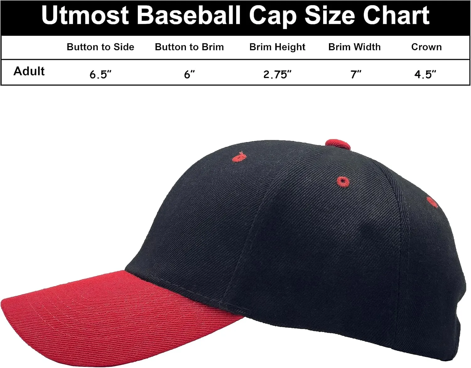 Utmost Structured Baseball Cap with Adjustable Closure - Performance Hat for Outdoor Activities and Custom Embroidery