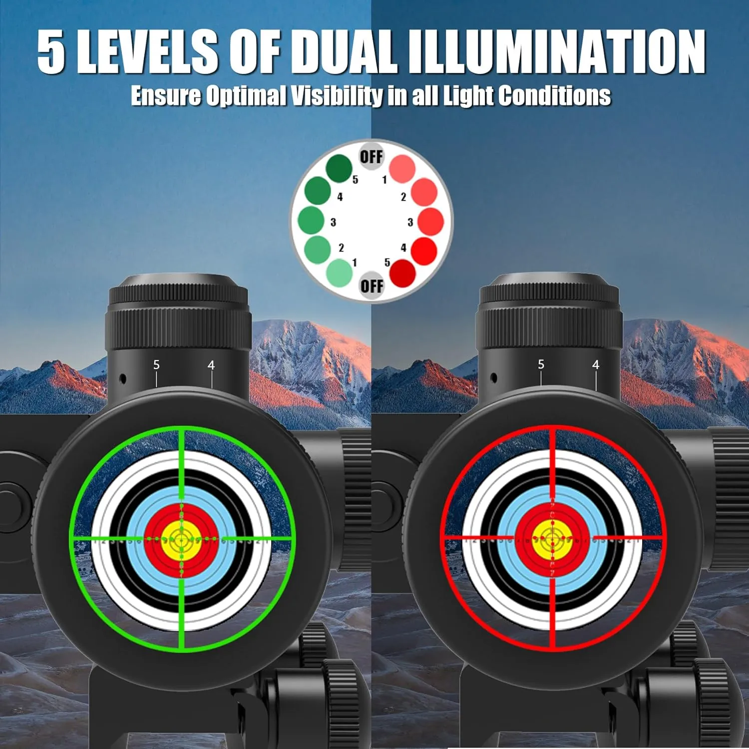 UUQ 2.5-10x40 Rifle Scope with Red/Green Illuminated Mil-dot with Red/Green Laser Combo-Green Lens Color,Tactical Scope for Gun Air Hunting,Free 20/11mm Mounts