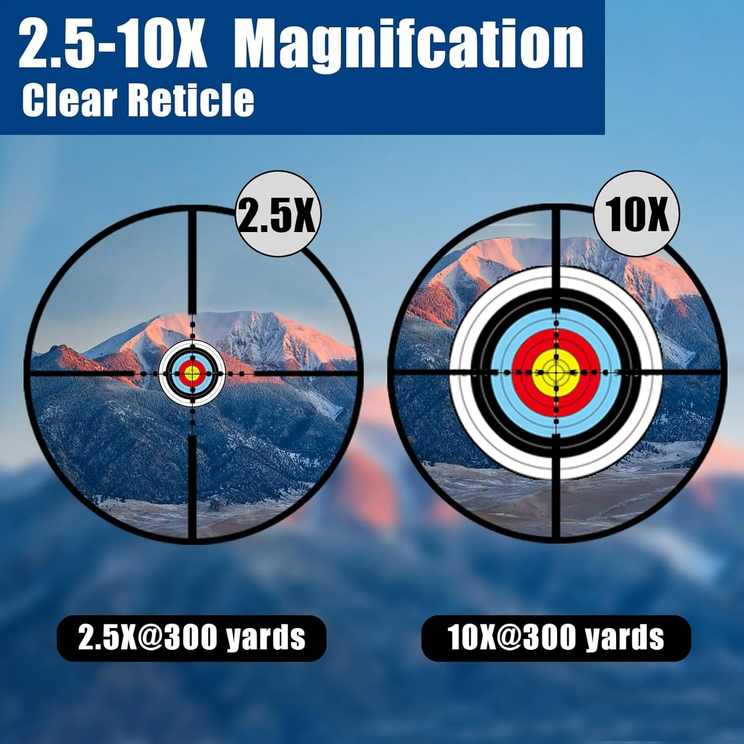 UUQ 2.5-10x40 Rifle Scope with Red/Green Illuminated Mil-dot with Red/Green Laser Combo-Green Lens Color,Tactical Scope for Gun Air Hunting,Free 20/11mm Mounts