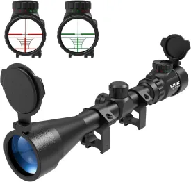 UUQ 3-940 Rifle Scope with Red/Green Illumination and Rangefinder Reticle-Fits 20mm Free Mounts,Waterproof and Fog-Proof