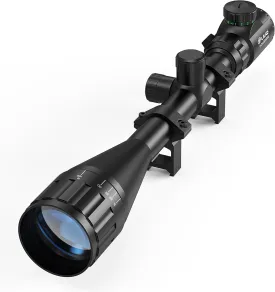 UUQ 6-24x50 AO Rifle Scope Includes Blue/Green Lens-for Hunting,Shotguns,and High-Powered,Long-Range Shooting with Rimfire,and Air Guns.Includes Illuminated Red/Green Reticle with 20mm Mount