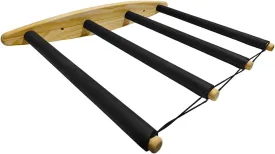 Vertical Surfboard Rack, Wooden Surf Board Rack for Wall with Rubber Mat for Surf Board, SUP Paddle Board, Wakeboard, Snowboard, Home and Garage Storage Mount System (4 Arms)