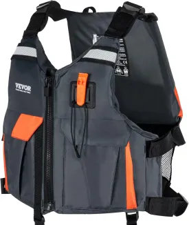 VEVOR Life Vest for Watersports (PFD), Life Jacket with Waterproof Nylon & 80N Buoyancy, Life Vest/Jacket for Any Water Activity-Fishing, Kayaking, Surfing and More, Men and Women