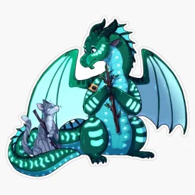 Wings Of Fire & Warriors - Turtle And Jayfeather - Stick Bois Waterproof Vinyl Window Bumper Sticker Decal 5"