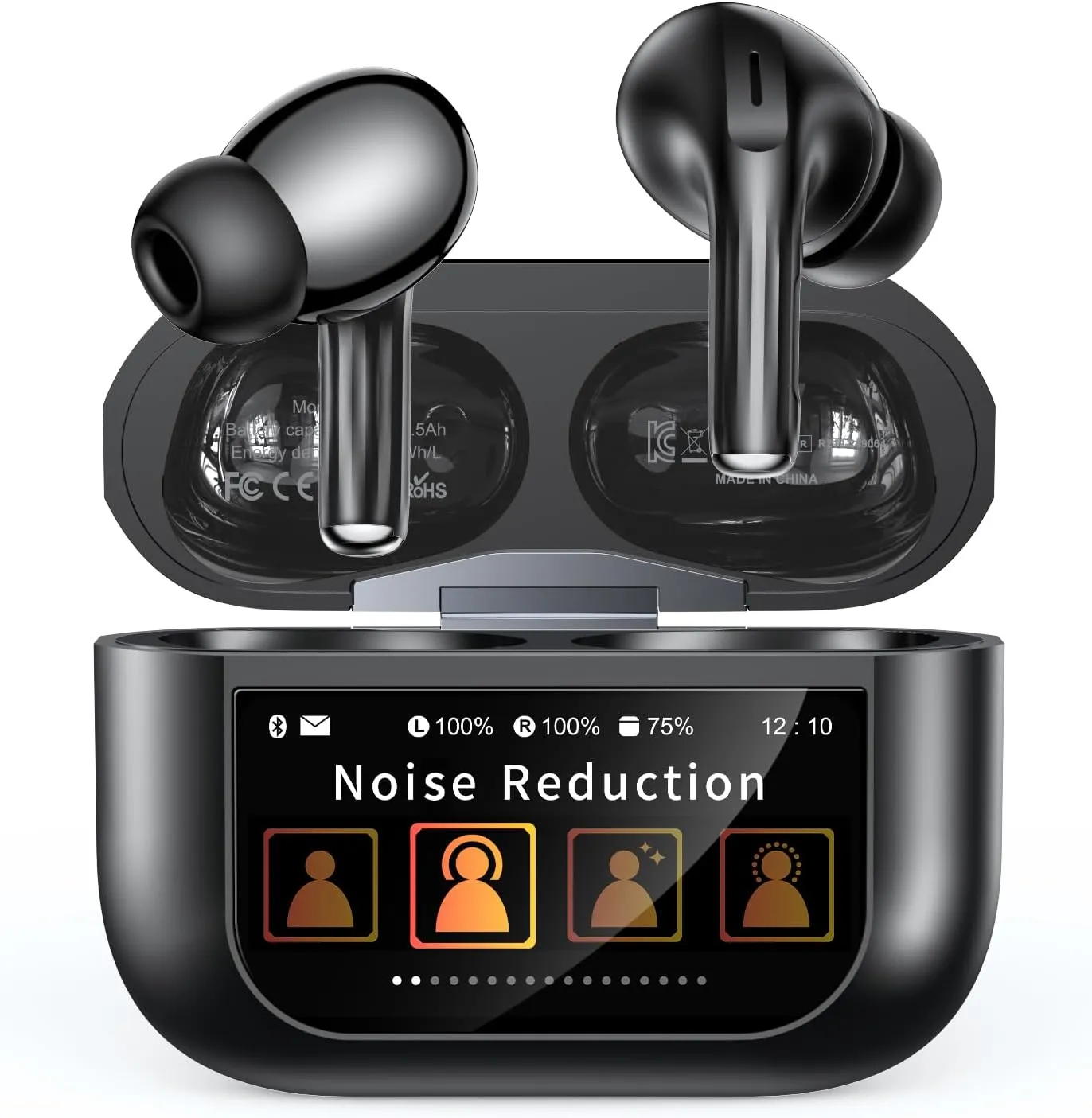 Wireless Earbuds, Bluetooth 5.4 Ear Buds with Multifunctional Touch Screen, ANC/ENC Noise Cancelling Headphones with 48H Playtime, Bass Stereo Sound, Lightweight, for iPhone, Android, Pad