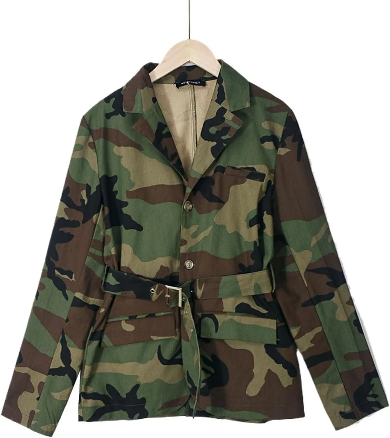 Women 2024 Fall Winter Oversized Camo Jean Blazer Jacket Long Sleeve Camouflage Denim Tops Fashion Trench Coats