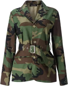 Women 2024 Fall Winter Oversized Camo Jean Blazer Jacket Long Sleeve Camouflage Denim Tops Fashion Trench Coats