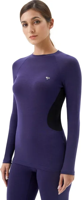 Womens Smart Thermal Base Layer - Long Sleeve Shirt with Temperature Regulation for Athletic, Golf, Workout