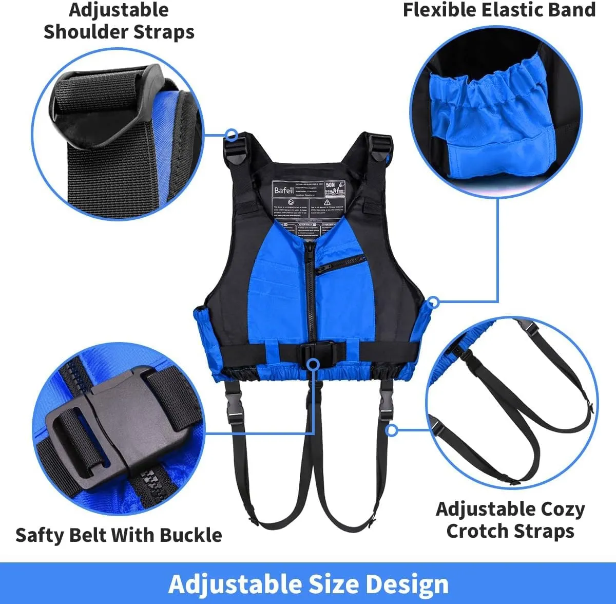 Yueta Swim Vest for Adults, Adjustable Crotch Strap, Buoyancy Aid Swim Jacket for Kayaking, Fishing, Watersports