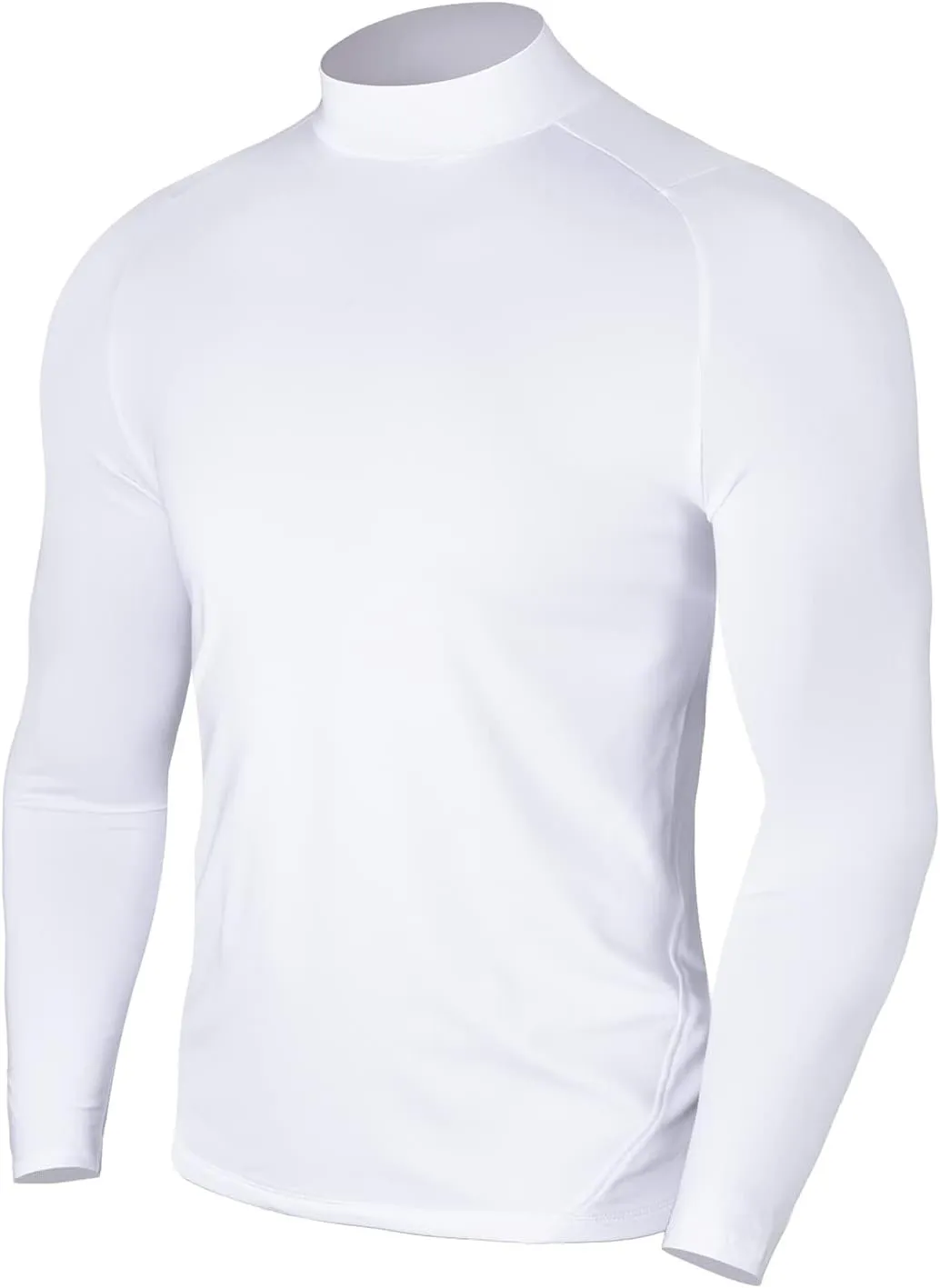 Zengjo Mens Mock Neck Long Sleeve Light Compression Shirts for Workout Running Thermal Athletic Baselayer Top